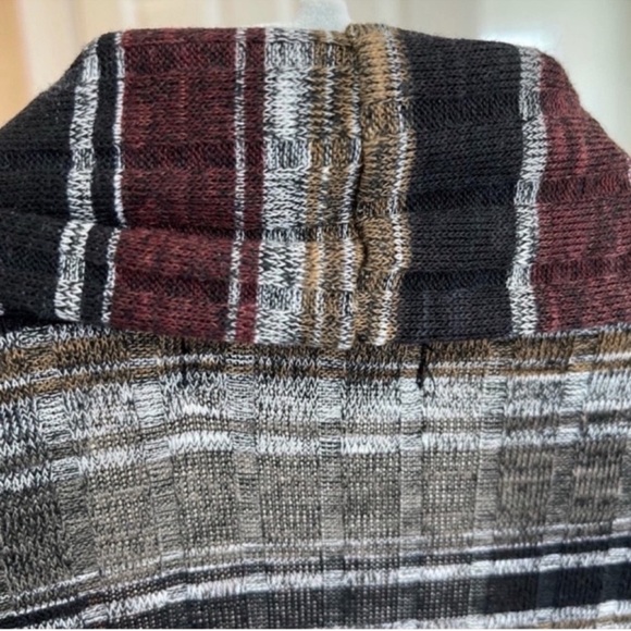 NEW CURE Long Line Cardigan Sweater Jacket Zipper Sleeves Black Brown Tan Size S - Picture 7 of 12